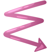 Pfeil richtig und runter. blitzartig Symbol. Zeiger zum Webseite. Schnittstelle Element Rosa Farben. png