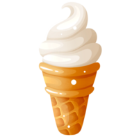 baunilha gelo creme dentro waffle cone png