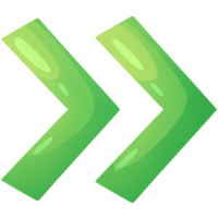 Arrow right. Double direction icon. Pointer for website. Interface element green colors. png