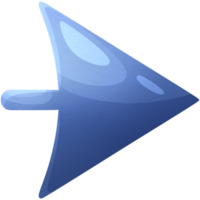 Arrow right. Short direction icon. Pointer for website. Interface element blue colors. png