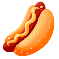 Tasty hot dog with mustard png