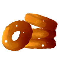 Crispy fried onion rings png