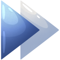 Arrow right. Double direction icon. rewind concept. Interface element blue colors. png