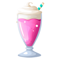 lecker Milchshake mit Stroh im Glas png