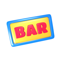 Bar sign for decorating nightclub or beach festival with alcoholic drinks and delicious cocktails png
