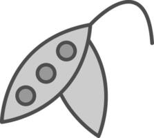Pea Line Filled Greyscale Icon Design vector