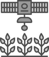 Satellite Crop Monitoring Line Filled Greyscale Icon Design vector