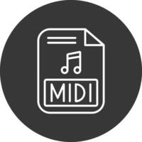 midi línea invertido icono diseño vector