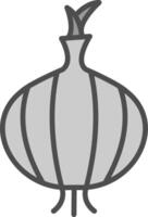 Onion Line Filled Greyscale Icon Design vector