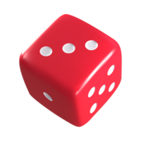 Red dice for table gambling in casinos and great fun with friends at house party png