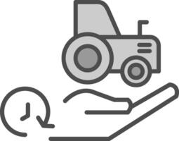 Machines Renting Line Filled Greyscale Icon Design vector