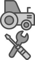 Machines Maintenance Line Filled Greyscale Icon Design vector