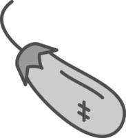 Eggplant Line Filled Greyscale Icon Design vector