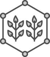 Connected Farming Line Filled Greyscale Icon Design vector