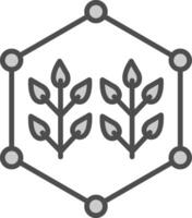 Connected Farming Line Filled Greyscale Icon Design vector