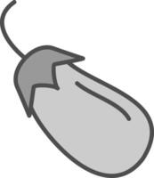 Brinjal Line Filled Greyscale Icon Design vector