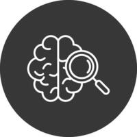 Brain Line Inverted Icon Design vector