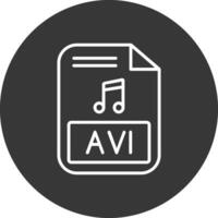 Avi Line Inverted Icon Design vector