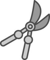 Purning Shears Line Filled Greyscale Icon Design vector