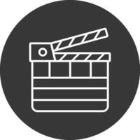 Clapperboard Line Inverted Icon Design vector