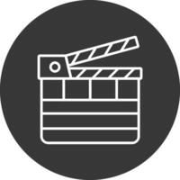 Clapperboard Line Inverted Icon Design vector