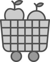 Fruit Cart Line Filled Greyscale Icon Design vector