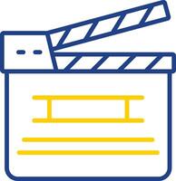 Clapperboard Line Two Colour Icon Design vector