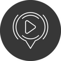 Play Button Line Inverted Icon Design vector