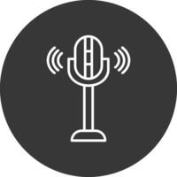 mic línea invertido icono diseño vector