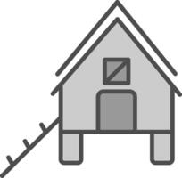 Chicken Coop Line Filled Greyscale Icon Design vector