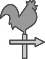 Weather Vane Line Filled Greyscale Icon Design vector