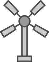 Windmill Line Filled Greyscale Icon Design vector