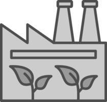 Green Factory Line Filled Greyscale Icon Design vector