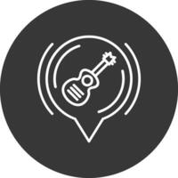 Guitar Line Inverted Icon Design vector