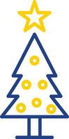 Christmas Tree Line Two Colour Icon Design vector