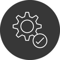 Gear Line Inverted Icon Design vector