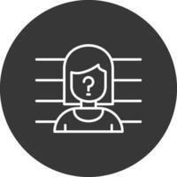 Suspect Line Inverted Icon Design vector