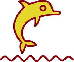 Dolphin Show Vintage Icon Design vector