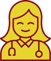 Female Doctor Vintage Icon Design vector