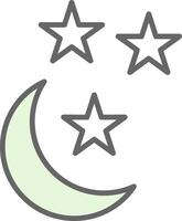 Half Moon Fillay Icon Design vector