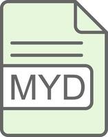 MYD File Format Fillay Icon Design vector