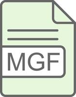 mgf archivo formato relleno icono diseño vector