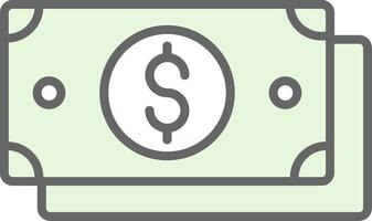 Dollar Bill Fillay Icon Design vector