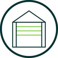 Garage Line Circle Icon Design vector