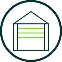 Garage Line Circle Icon Design vector