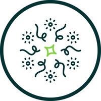Firework Line Circle Icon Design vector