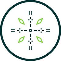Firework Line Circle Icon Design vector