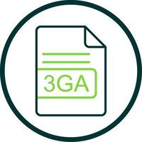 3GA File Format Line Circle Icon Design vector