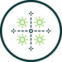 Firework Line Circle Icon Design vector