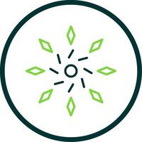 Firework Line Circle Icon Design vector
